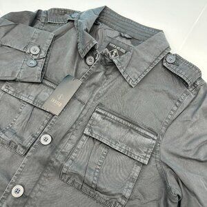 Indigo Star Major Lightweight Patch Pockets Military Jacket , Size S, Dark‎ Gray